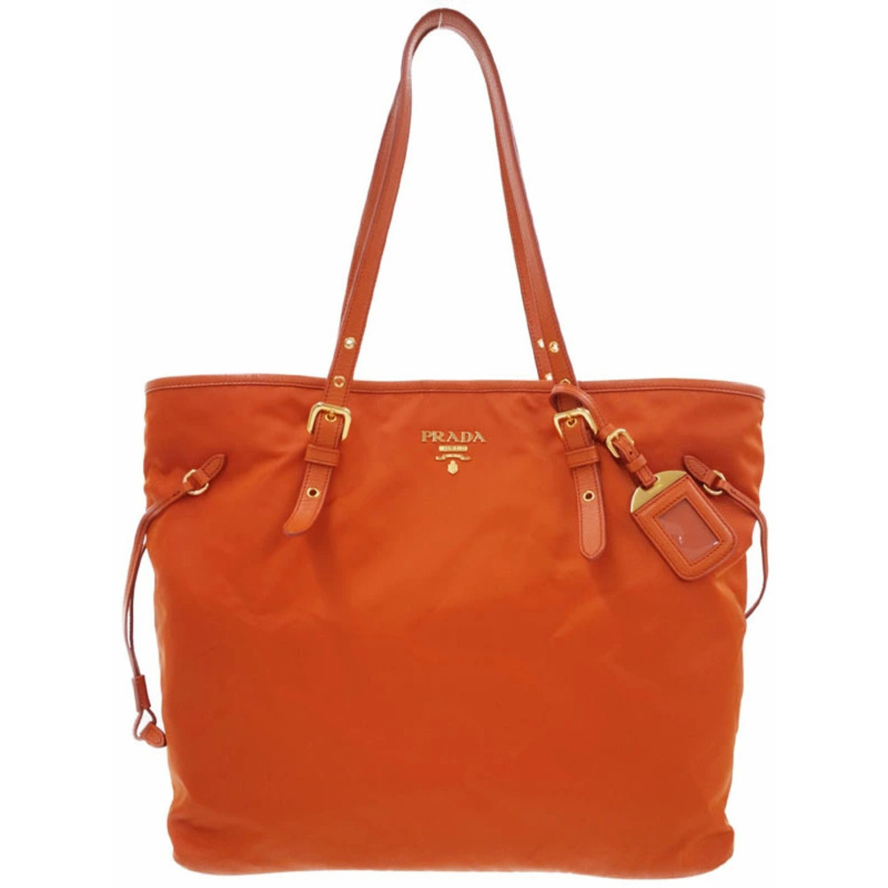 Prada Tessuto Saffiano Leather Tote Bag orange